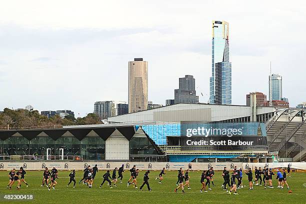 General view during a Collingwood Magpies Training Session at Olympic Park on July 30, 2015 in Melbourne, Australia.