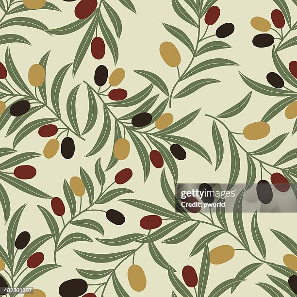 olive pattern . - olive tree stock illustrations