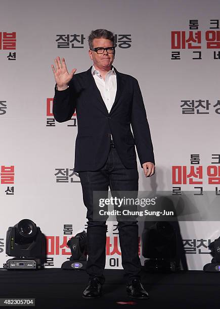 Christopher McQuarrie attends the Press Conference and Photocall of 'Mission: Impossible - Rogue Nation' at the Grand Intercontinental Seoul Hotel at...