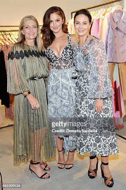Simone Zimmermann, actress Minka Kelly and Nicky Zimmermann attend the opening of the ZIMMERMANN Melrose Place Flagship Store hosted by Nicky and...