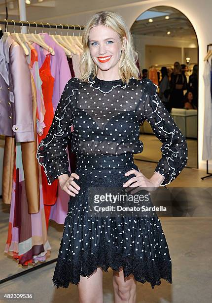 Actress January Jones attends the opening of the ZIMMERMANN Melrose Place Flagship Store hosted by Nicky and Simone Zimmermann on July 29, 2015 in...