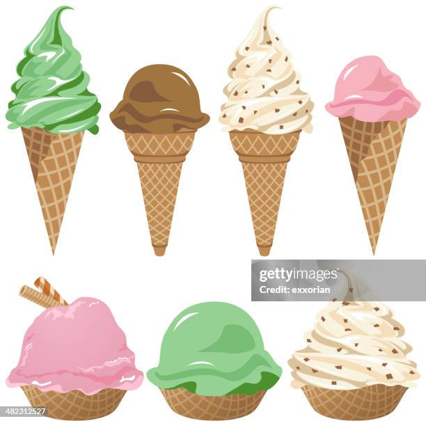 stockillustraties, clipart, cartoons en iconen met ice-cream cone - ice cream cone