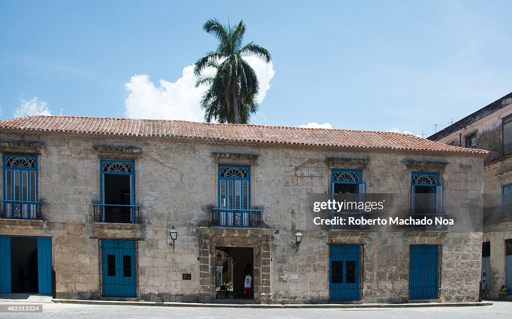 Historic buildings in the Havana Cathedral plaza or square...