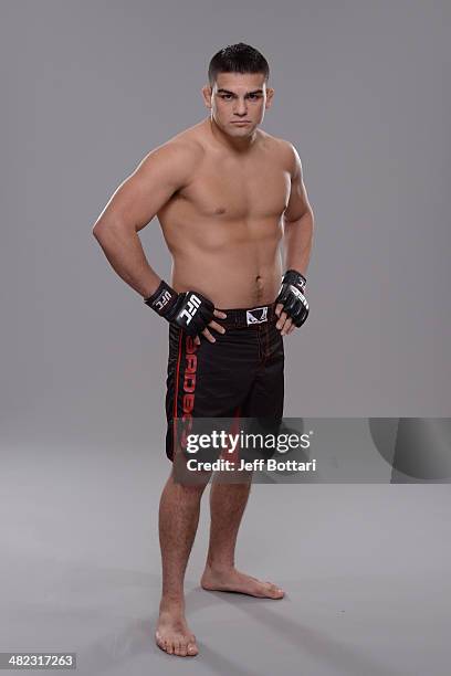 Kelvin Gastelum poses for a portrait during a UFC photo session on March 12, 2014 in Dallas, Texas.