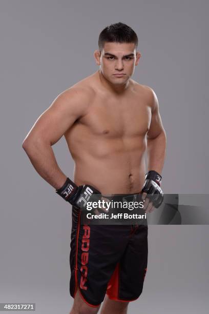 Kelvin Gastelum poses for a portrait during a UFC photo session on March 12, 2014 in Dallas, Texas.