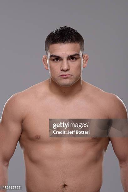 Kelvin Gastelum poses for a portrait during a UFC photo session on March 12, 2014 in Dallas, Texas.