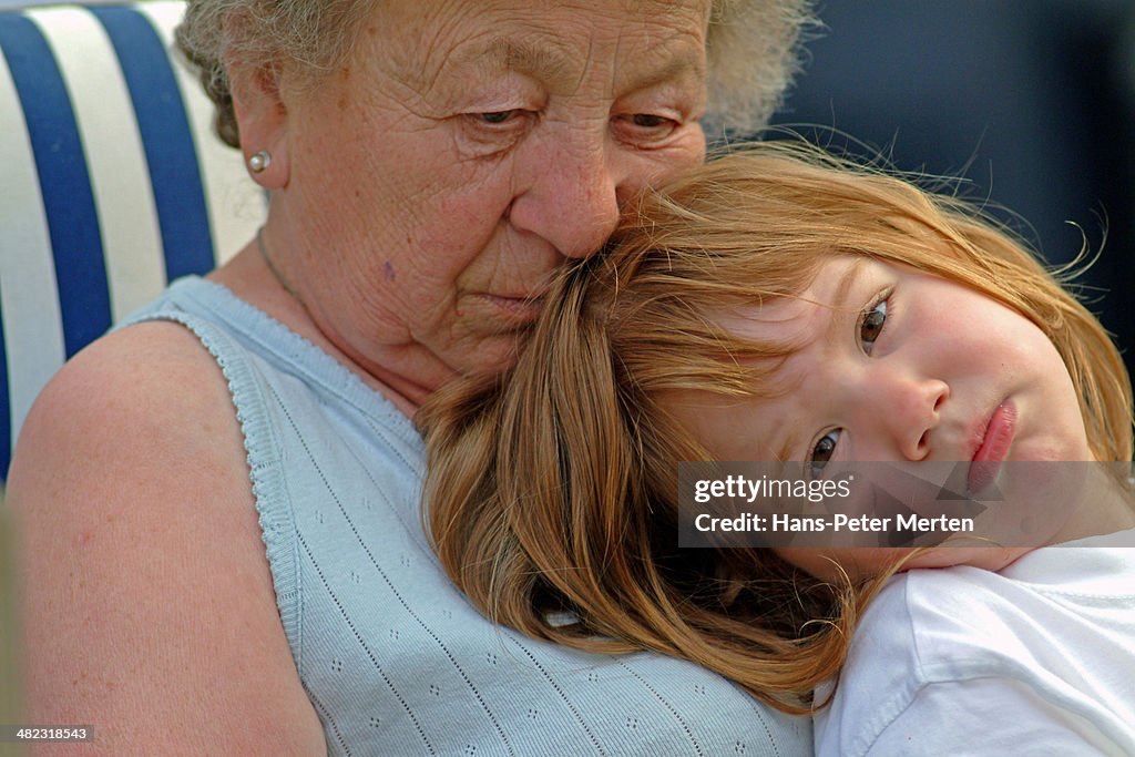 Young girl and grandmother