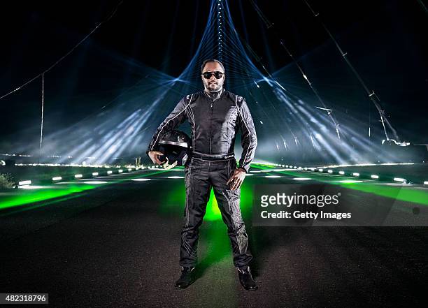 Will.i.am poses at the making of Lexus #NXontrack, an audio visual film that sees three Lexus NX cars drive down a 'sound road', fitted with more...