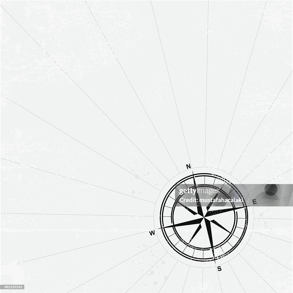 Grunge compass background