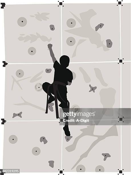 climbing practice - child climbing stock illustrations