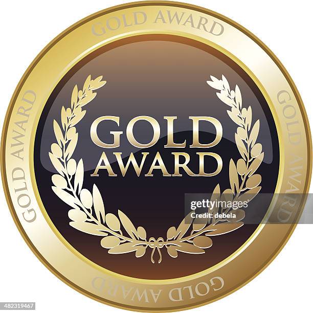 stockillustraties, clipart, cartoons en iconen met gold medal award - american society of cinematographers 19th annual outstanding achievement awards