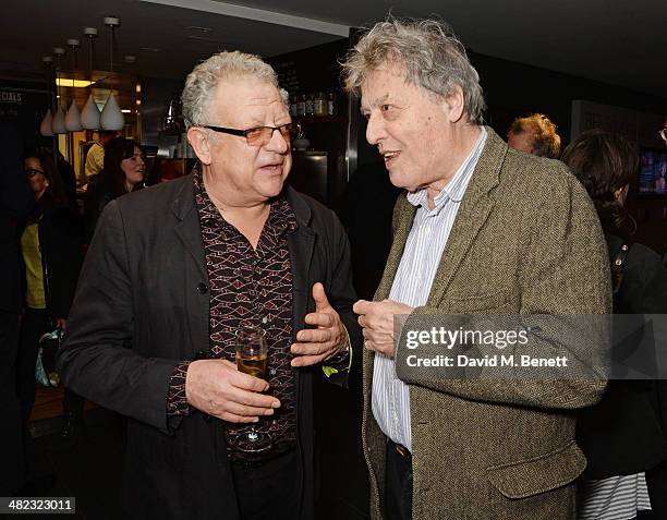 Jeremy Thomas and Sir Tom Stoppard attend the launch of the 3rd annual 'Made In Britain' season featuring the films of producer Jeremy Thomas at the...