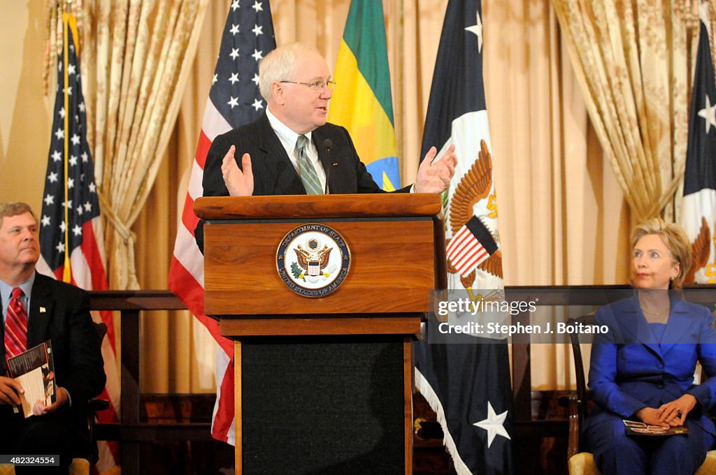 World Food Prize President Ambassador Kenneth Quinn speaks...