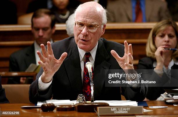 Senate Judiciary Committee Chairman Patrick Leahy, D-Vt. Speaks on Capitol Hill Thursday, , about President Bush's judicial nomination. The committee...