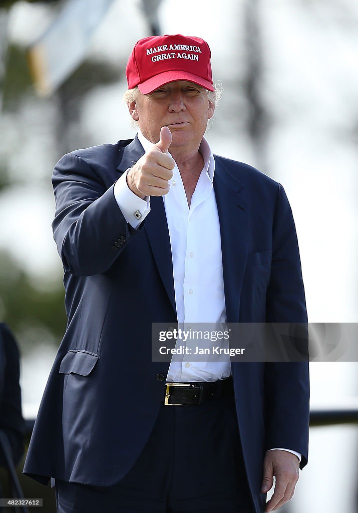 Republican Presidential Candidate Donald Trump Visits His Scottish Golf Course