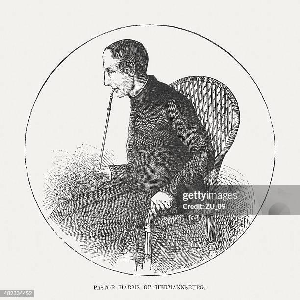 louis (ludwig) schaden (1808-1865), veröffentlichte im jahr 1873. - pipe smoking pipe stock-grafiken, -clipart, -cartoons und -symbole