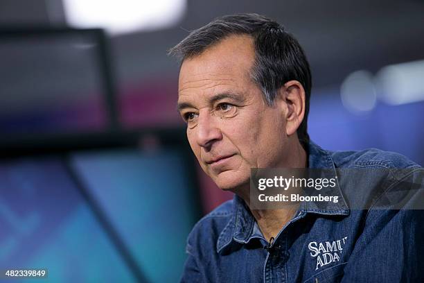 Jim Koch, chairman and founder of Boston Beer Co., pauses during a Bloomberg Television interview in New York, U.S., on Thursday, April 3, 2014....