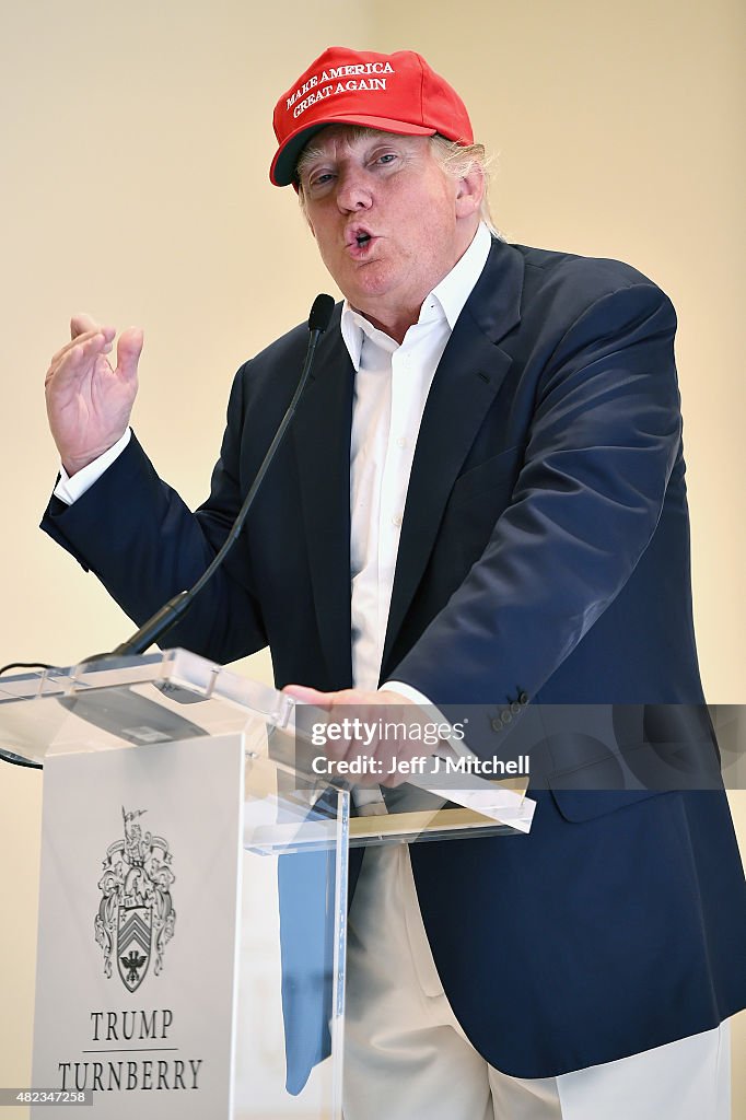 Republican Presidential Candidate Donald Trump Visits His Scottish Golf Course