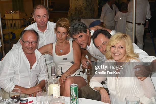 Yves Threard Figaro, Philippe Chevallier, Frigide Barjot, Tex, Jean Christophe Molinier and Nicoletta attend the Saint Tropez Tribute To Eddie...