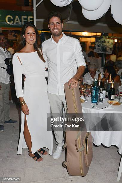 Fanny Leeb and Tom Leeb attend the Saint Tropez Tribute To Eddie Barclay - Place Des Lices - Saint Tropez on July 29, 2015 in Saint-Tropez, France.