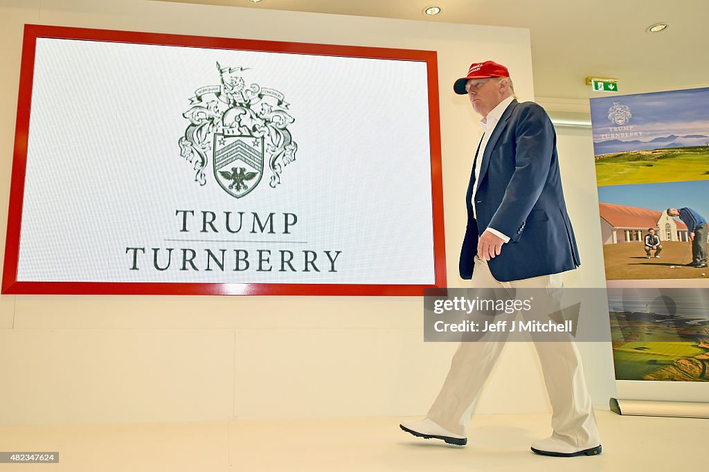 Republican Presidential Candidate Donald Trump Visits His Scottish Golf Course