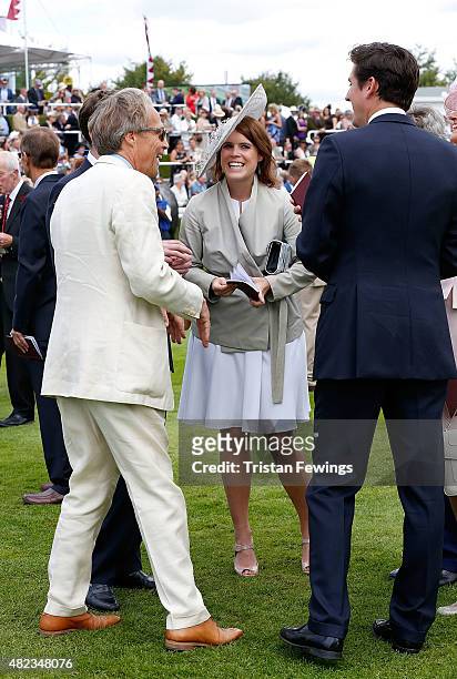 Princess Eugenie and Lord March on day three of the Qatar Goodwood Festival at Goodwood Racecourse on July 30, 2015 in Chichester, England.