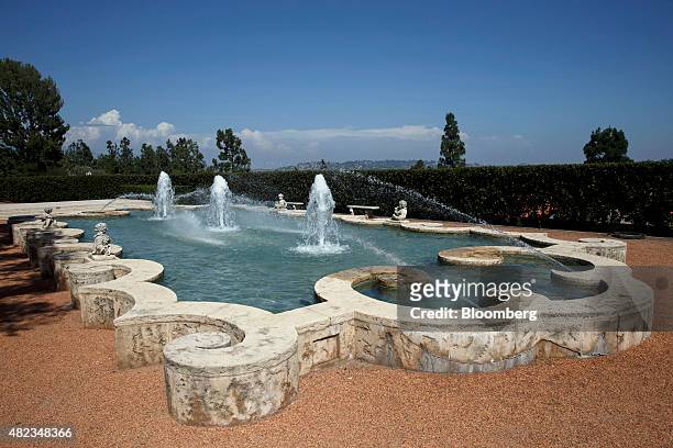 Fountain stands in front of the former home of Sisters of the Most Holy and Immaculate Heart of the Blessed Virgin Mary on Waverly Drive in the Los...
