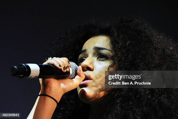 Neon Jungle perform at the Microsoft Wrap Party on day four of Advertising Week Europe held at KOKO on April 3, 2014 in London, England.