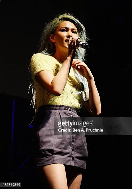 Neon Jungle perform at the Microsoft Wrap Party on day four of Advertising Week Europe held at KOKO on April 3, 2014 in London, England.
