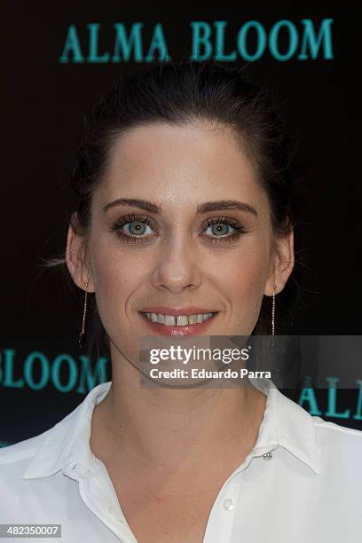 Actress Maria Leon attends 'Alma Bloom' opening party photocall at Alma Bloom flagship store on April 3, 2014 in Madrid, Spain.