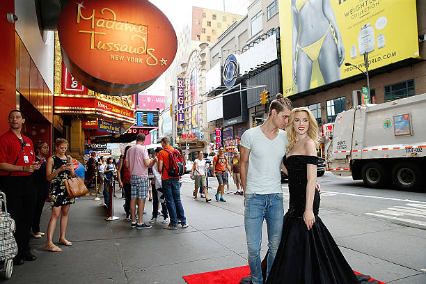 Madame Tussauds New York unveils Scarlett Johansson wax figure at Madame Tussauds on July 30, 2015 in New York City.