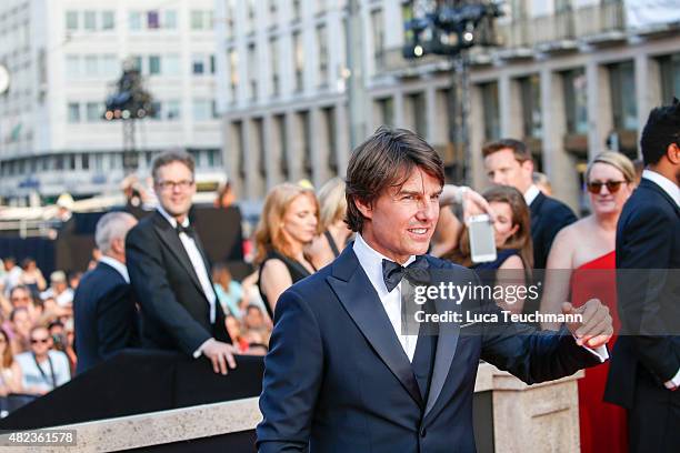 Tom Cruise attends the world premiere for the film 'Mission Impossible - Rogue Nation' at Staatsoper on July 23, 2015 in Vienna, Austria.