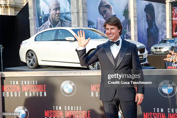 Tom Cruise attends the world premiere for the film 'Mission Impossible - Rogue Nation' at Staatsoper on July 23, 2015 in Vienna, Austria.