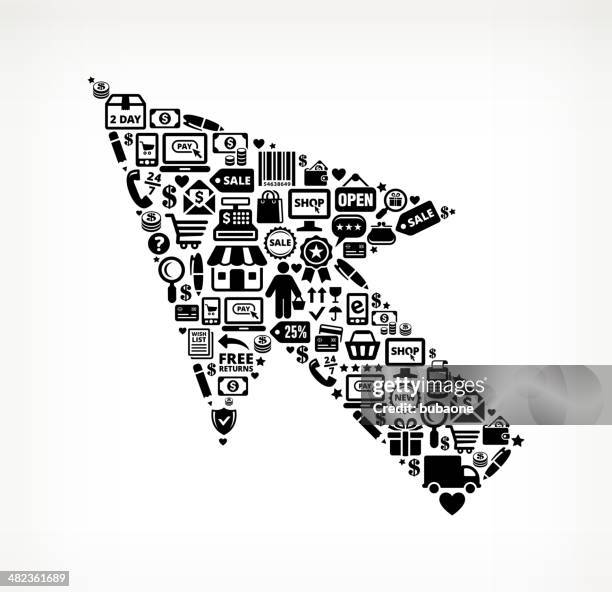 black cursor shopping commerce royalty free vector arts - warehouse tablet stock illustrations