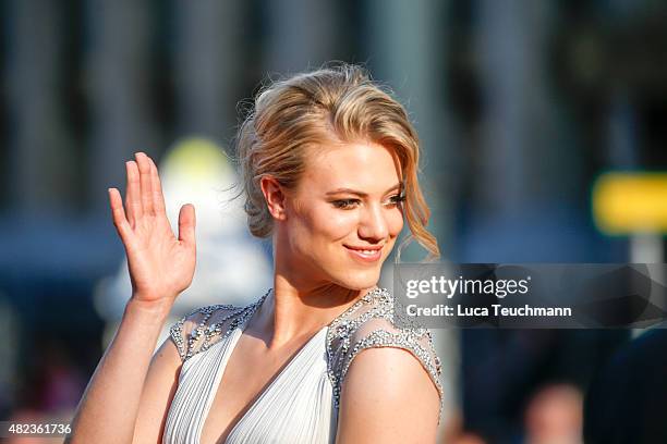 Larissa Marolt attends the world premiere for the film 'Mission Impossible - Rogue Nation' at Staatsoper on July 23, 2015 in Vienna, Austria.