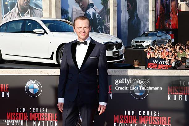 Simon Peg attends the world premiere for the film 'Mission Impossible - Rogue Nation' at Staatsoper on July 23, 2015 in Vienna, Austria.