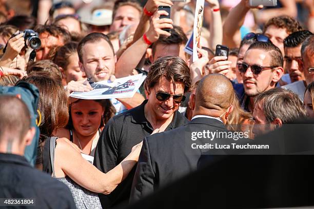 Tom Cruise attends the world premiere for the film 'Mission Impossible - Rogue Nation' at Staatsoper on July 23, 2015 in Vienna, Austria.