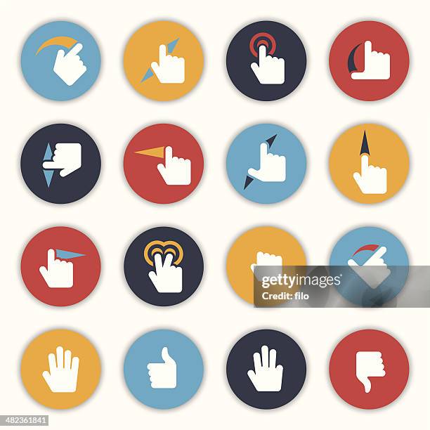 hand gesture icons and symbols - smart card stock illustrations