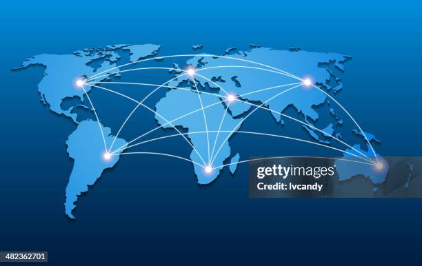 stockillustraties, clipart, cartoons en iconen met global communication - sending