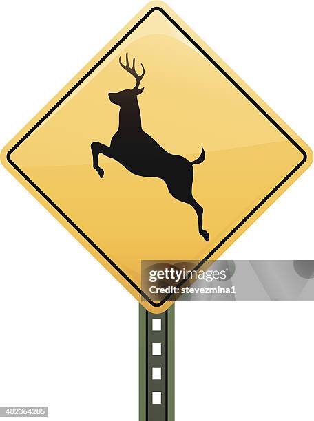 deer crossing - deer crossing stock illustrations