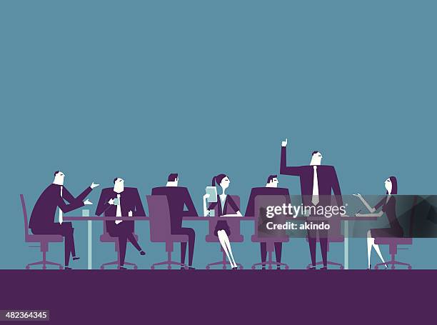 meeting - bussines group suit tie stock illustrations