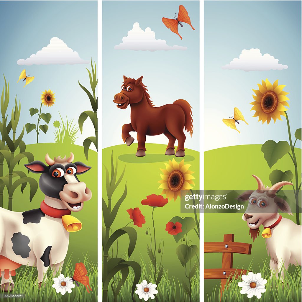 Banners with Farm Animals