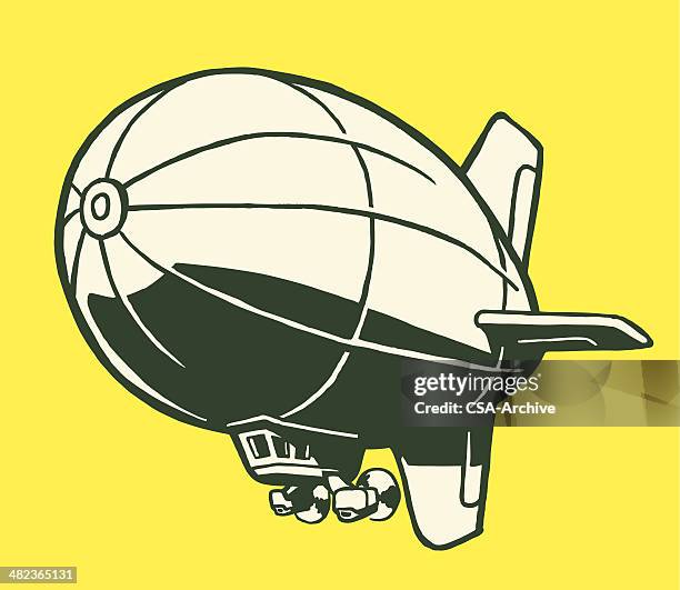 blimp - airship stock illustrations