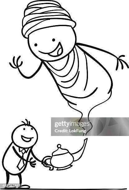 big wish - arabic man stock illustrations