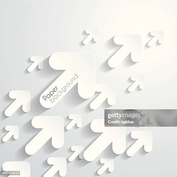 arrows rising - torn paper background stock illustrations