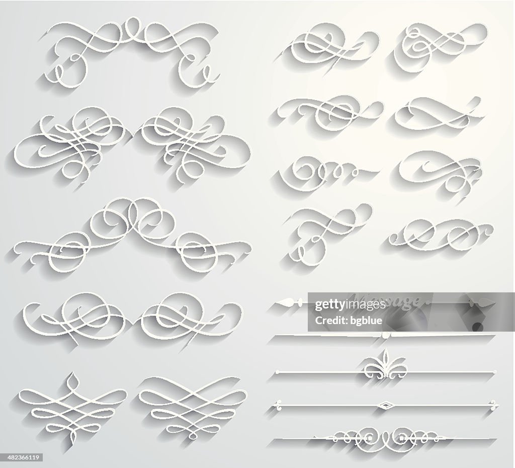 Calligraphic paper elements