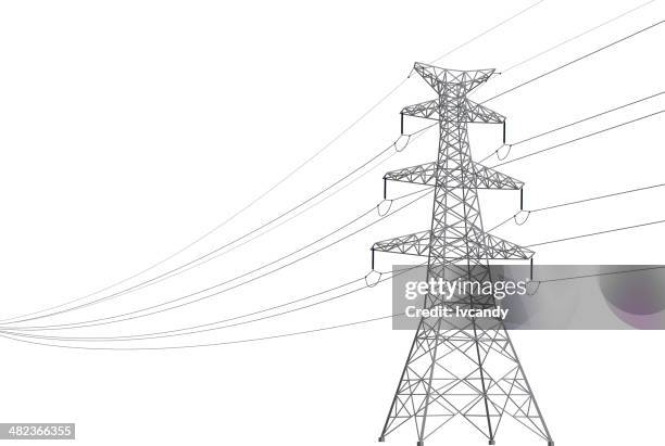 bildbanksillustrationer, clip art samt tecknat material och ikoner med power line - elektricitet