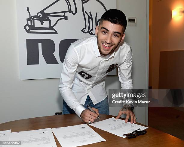 Zayn Malik signs Global Recording Deal with RCA Records on July 29, 2015 in New York City.