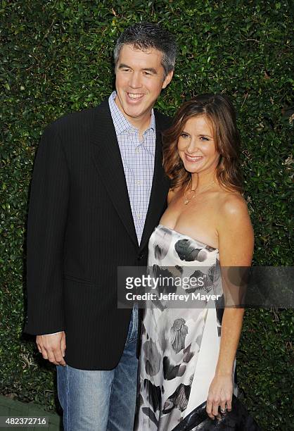 Actress Kellie Martin and husband Keith Christian attend the Summer TCA Tour - Hallmark Channel and Hallmark Movies And Mysteries at a private...