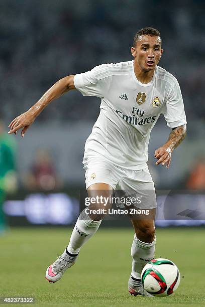 Danilo of Real Madrid in action during the International Champions Cup match between Real Madrid and AC Milan at Shanghai Stadium on July 30, 2015 in...